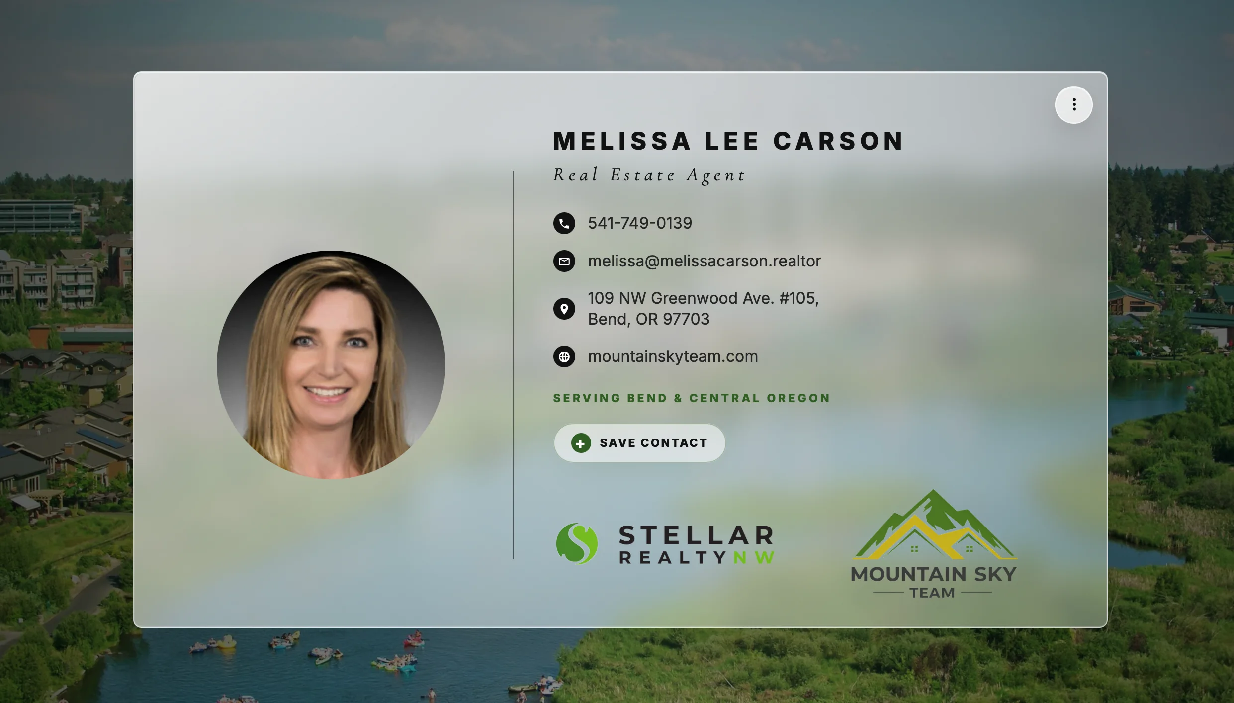 Melissa Carson desktop be.card preview